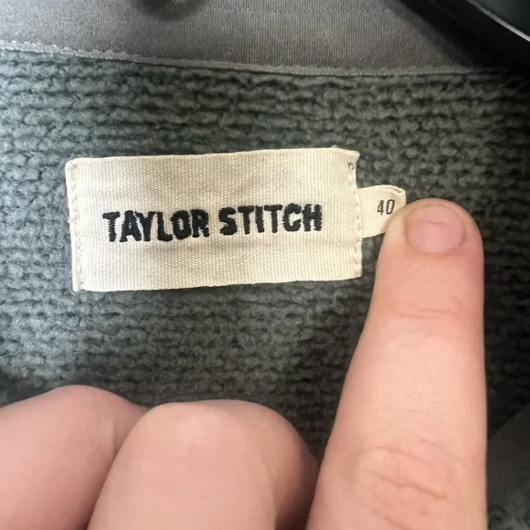 Taylor Stitch Men Size 40 Medium Slate Grid Pullover Fleece Jacket - Picture 2 of 7